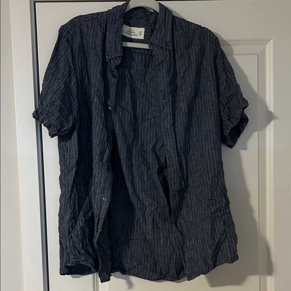 Abercrombie & Fitch Blue Linen Blend Shirt
